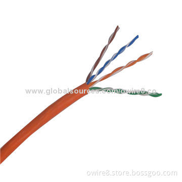 LAN Cable with 4 Pairs, 24AWG Solid Bare Copper Conductor, CM/CMR/CMPNew